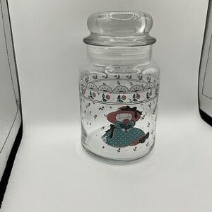 Vintage 1988 CHD Glass Storage Jar Apothecary Anchor Hocking Farmhouse Cottage